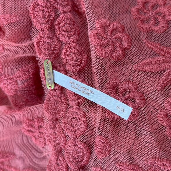 Free People Embroidered Shift Dress Beach Coverup Orange Small Boho - Picture 7 of 8